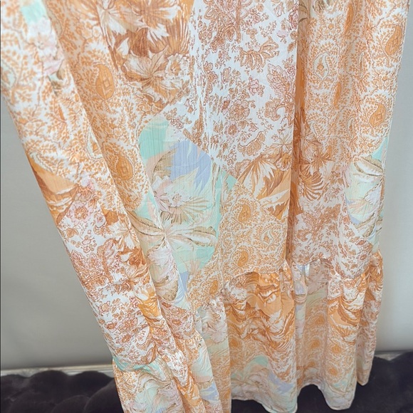 LOFT Orange and White Ruffled Tiered Halter Maxi Dress - Picture 4 of 15